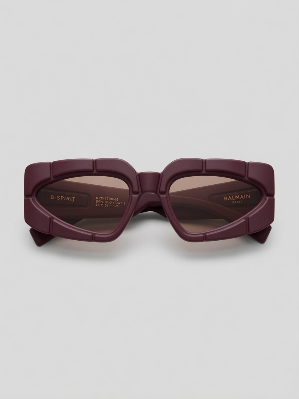 Balmain B-Spirit Sunglasses Temple in Deep Plum and Gold